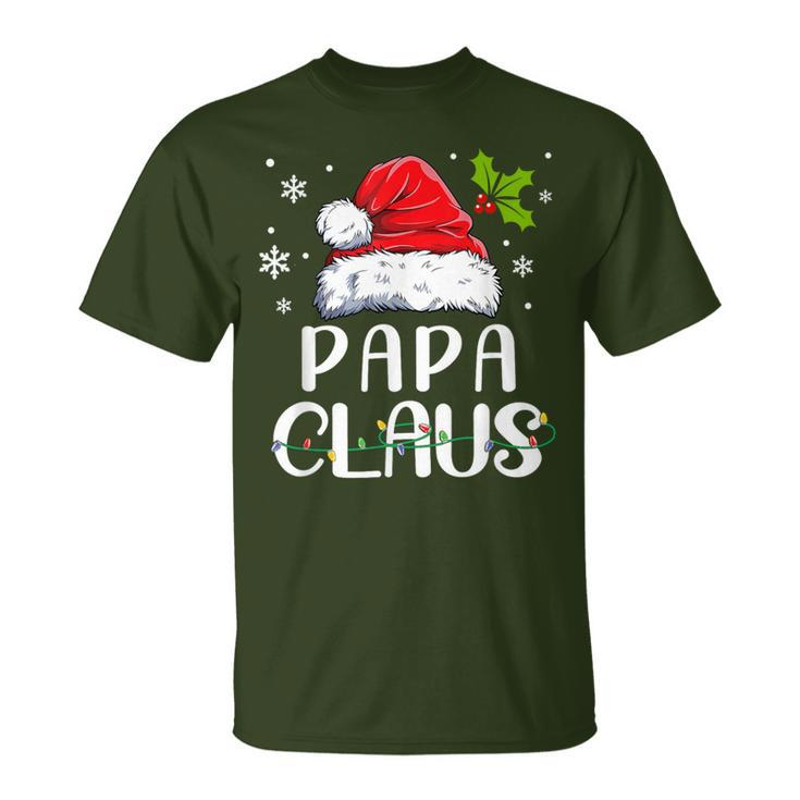 Matching Family Christmas Pajamas Xmas Lights Papa Claus T-Shirt