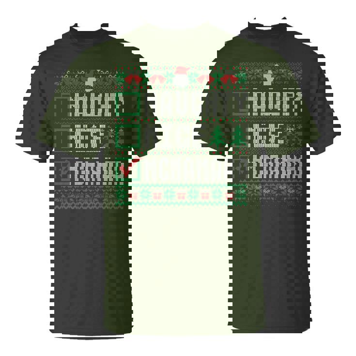 Mcnamara Family Name Naughty Nice Mcnamara Christmas List T-Shirt