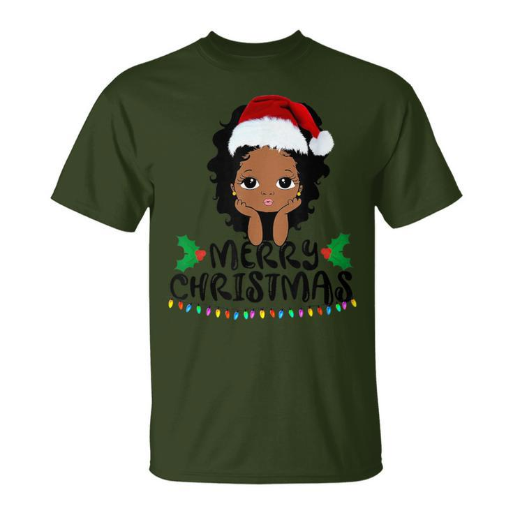 That Melanin Christmas Mrs Claus Santa Black Peeking Claus T-Shirt
