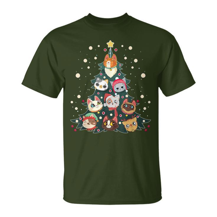 Merry Catmas Christmas Tree Cats Xmas Meow Christmas T-Shirt