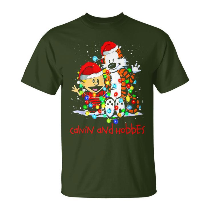 Merry Christmas Calvins And Arts Comics Hobbes For Fans T-Shirt