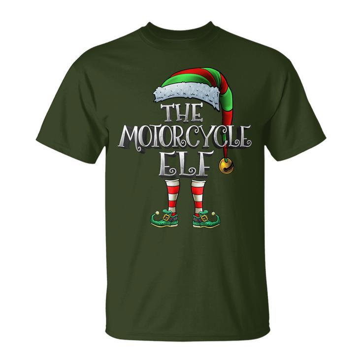 Motorcycle Elf Matching Family Motorcycle Christmas T-Shirt