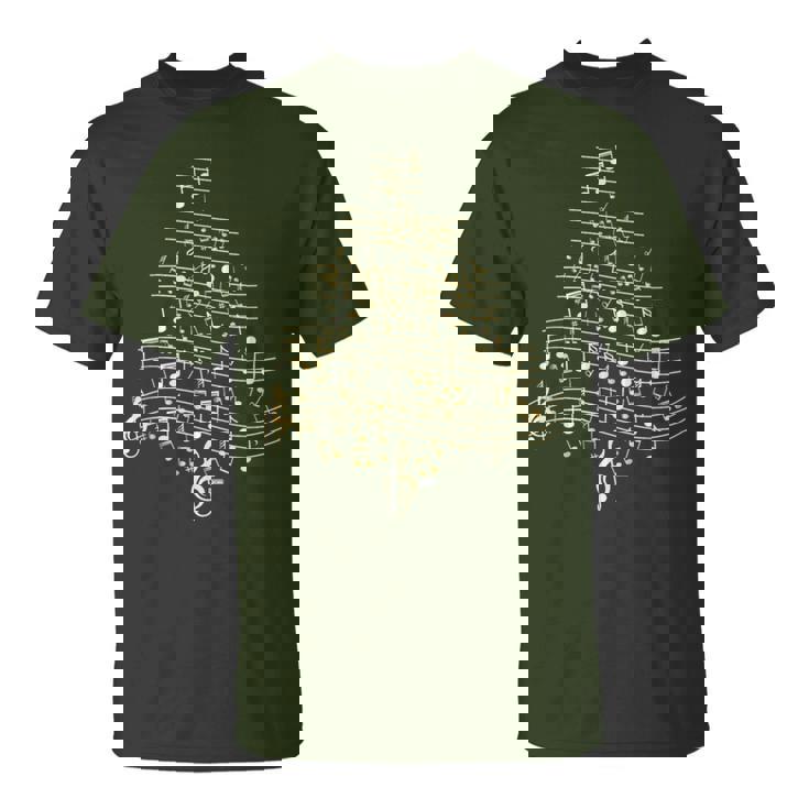 Music Note Christmas Tree Christmas Tree Musical Notes T-Shirt