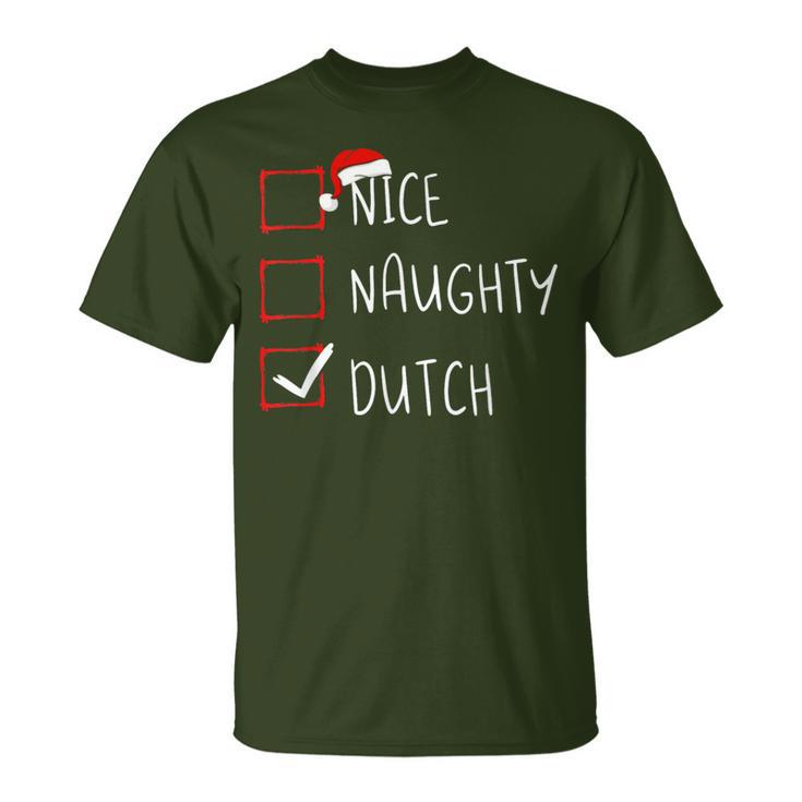 Nice Naughty Dutch Christmas Netherlands Heritage Roots T-Shirt