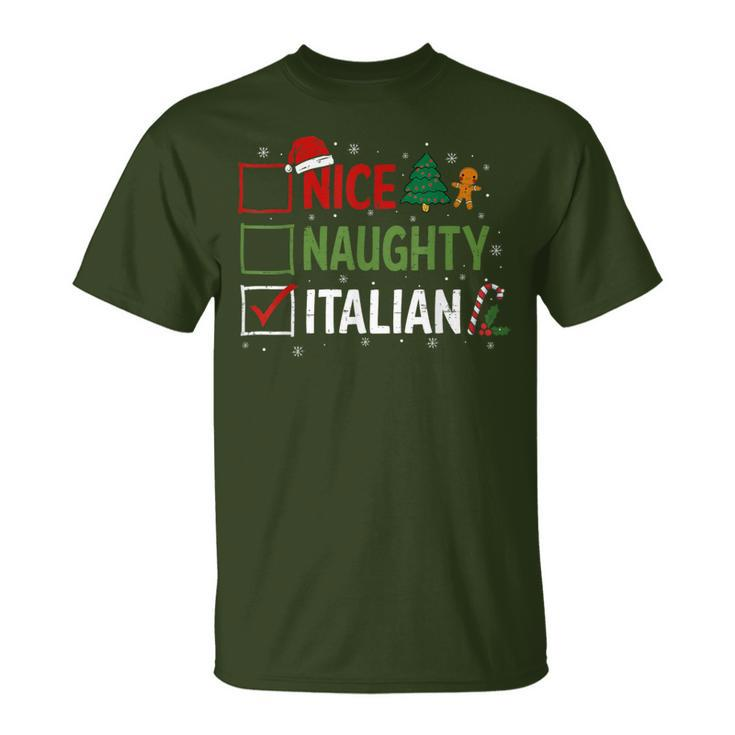Nice Naughty Italian Christmas Xmas Santa Hat T-Shirt