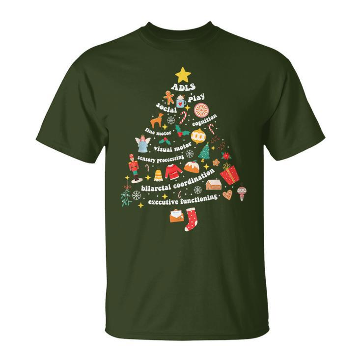 Occupational Therapy Christmas Mental Health Christmas Tree T-Shirt