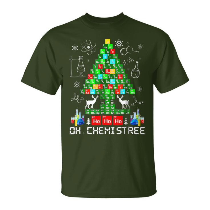 Oh Chemistree Science Christmas Tree Chemistry Chemist T-Shirt