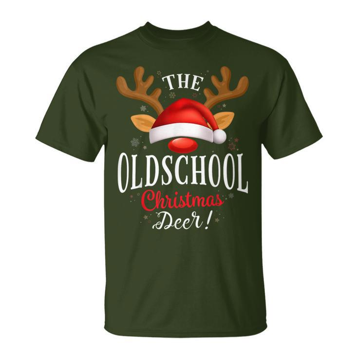 Oldschool Christmas Deer Pjs Xmas Family Matching T-Shirt