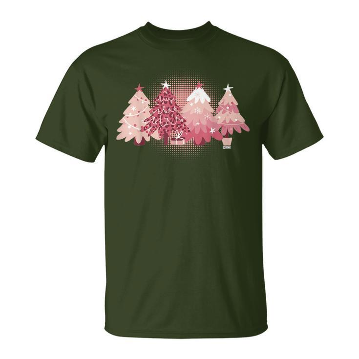 Pink Christmas Trees Oh Beautiful Christmas Tree T-Shirt