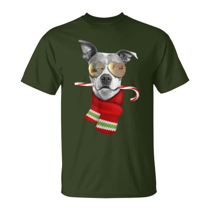 Pitt Bull Cute Christmas Dog Lovers Sunglasses T-Shirt