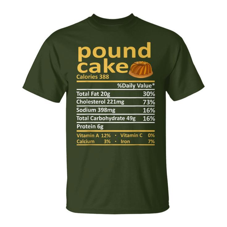 Pound Cake Nutrition Food Thanksgiving Costume Christmas T-Shirt