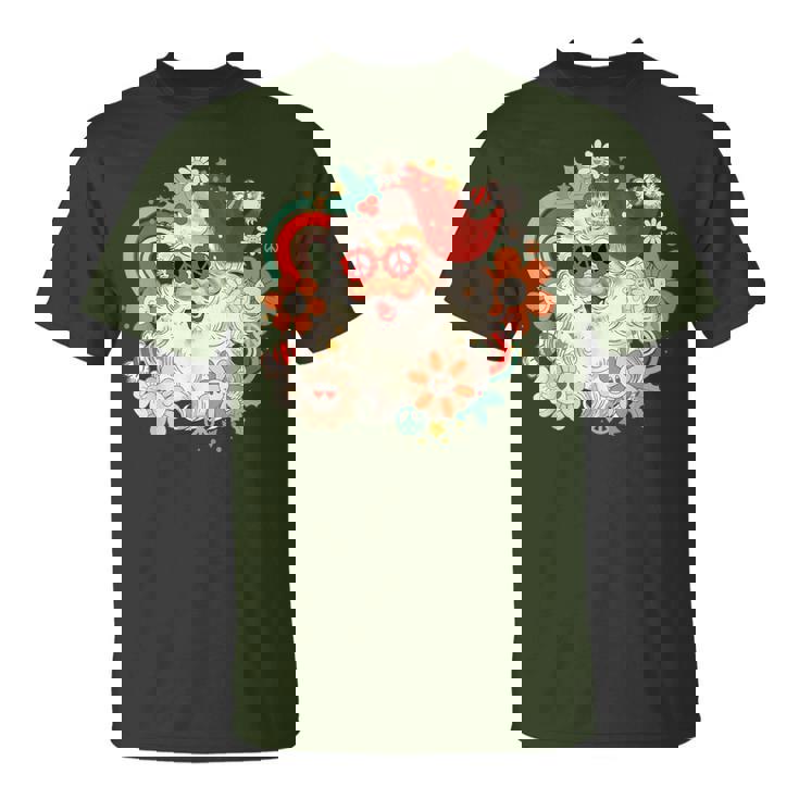 Retro Vintage 60S 70S Santa Christmas Hippie Xmas Smile T-Shirt