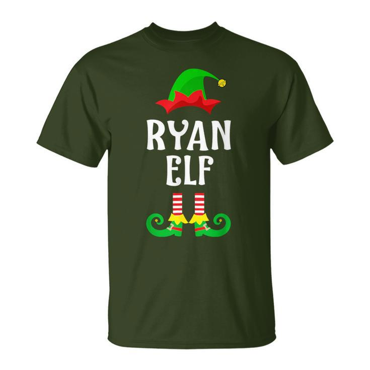 Ryan Elf Personalized Name Christmas Family Matching T-Shirt