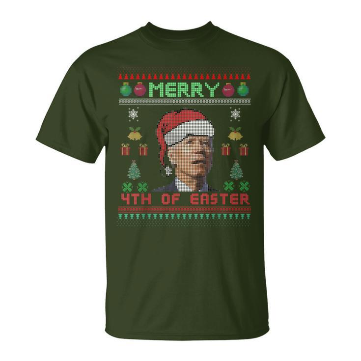Santa Joe Biden 4Th Of July Easter Ugly Christmas Xmas T-Shirt - Thegiftio