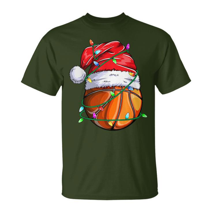 Santa Sports Christmas Hooper Basketball Player T-Shirt