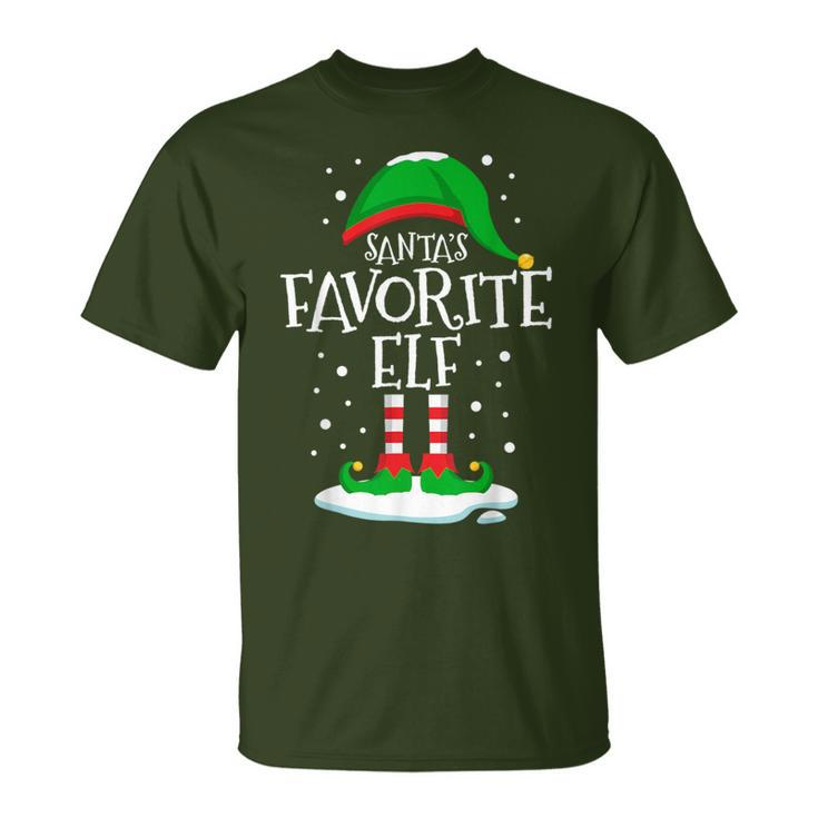 Santa's Favorite Elf Christmas Family Matching Xmas T-Shirt