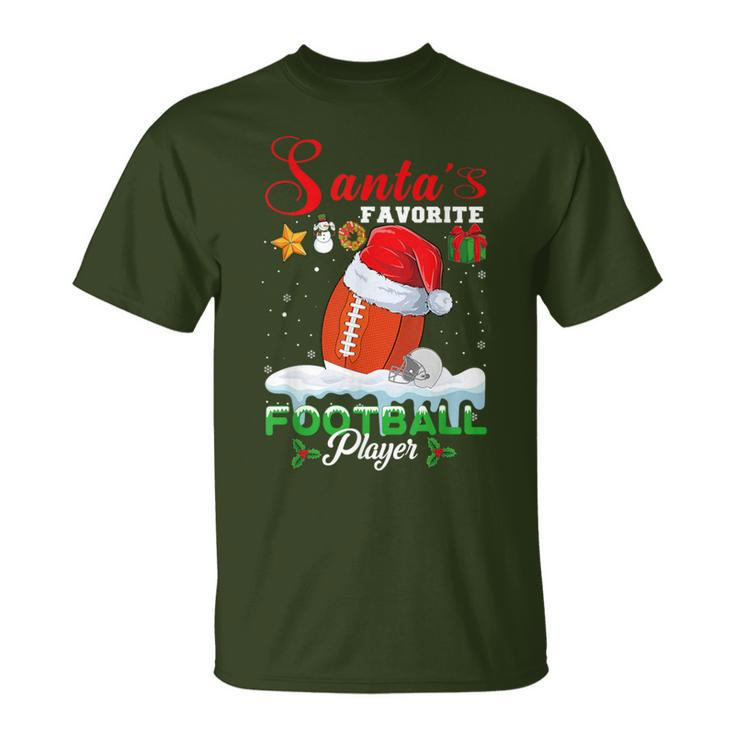 Santa's Favorite Football Player Christmas For Men T-Shirt