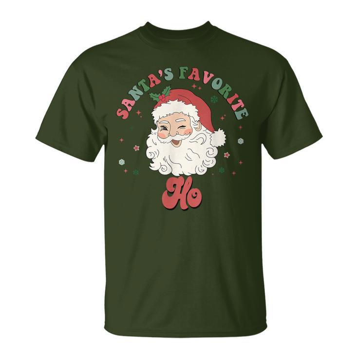 Santa's Favorite Ho Christmas Santa Face Old Xmas T-Shirt