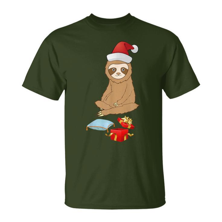 Sloth Getting A Pillow For A Christmas T-Shirt