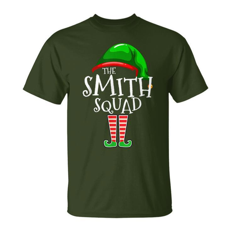 Smith Squad Elf Group Matching Family Name Christmas T-Shirt