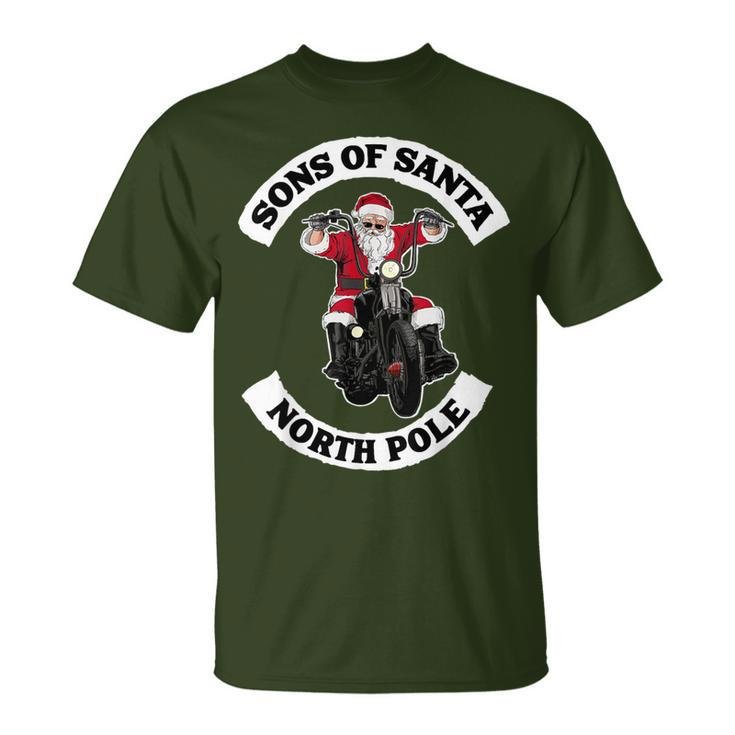 Sons Of Santa Biker Santa Santa On Motorcycle T-Shirt