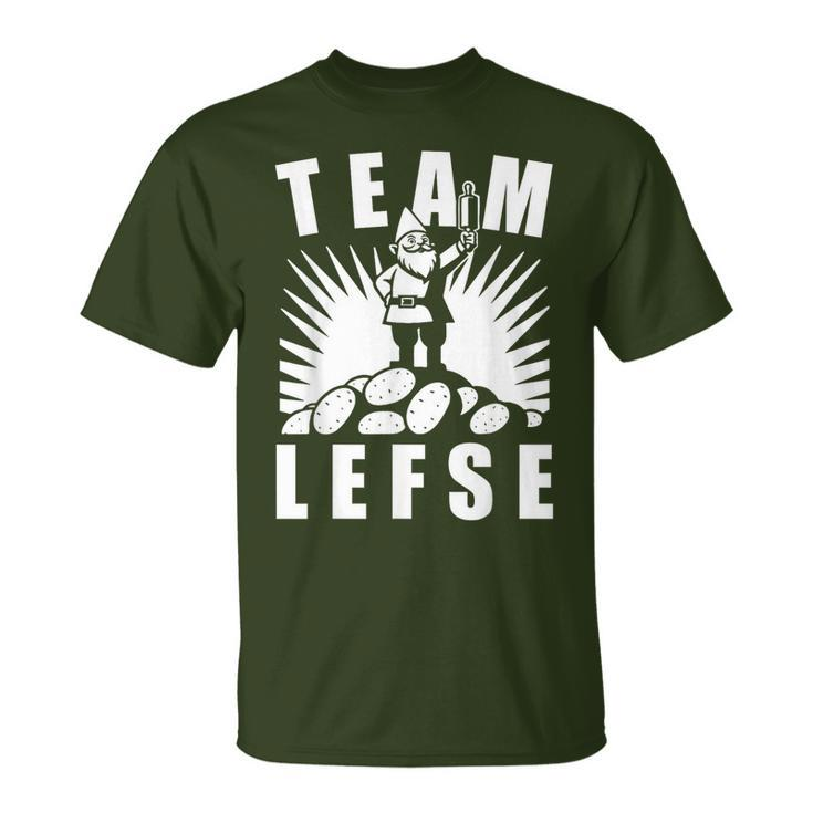 Team Lefse Scandinavian Gnome Christmas Lefse Making T-Shirt