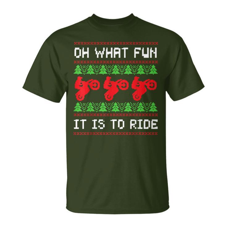 Ugly Christmas Motocross Dirt Motorcycle Bike Motorbike T-Shirt