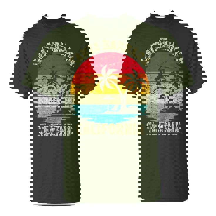 Vacaciones Familiaresintage Retro California Santa Barbara Beach Camiseta unisex