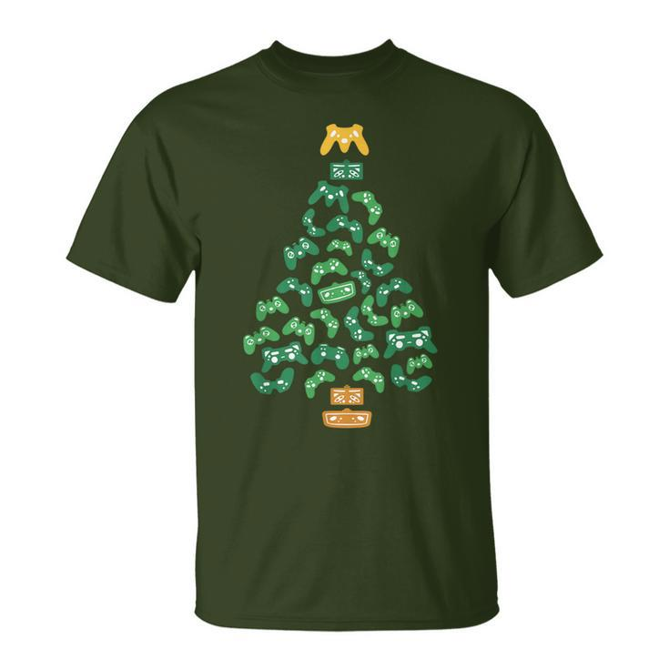 Video-Game Controller Christmas Tree Pajama Cool Xmas Gaming T-Shirt