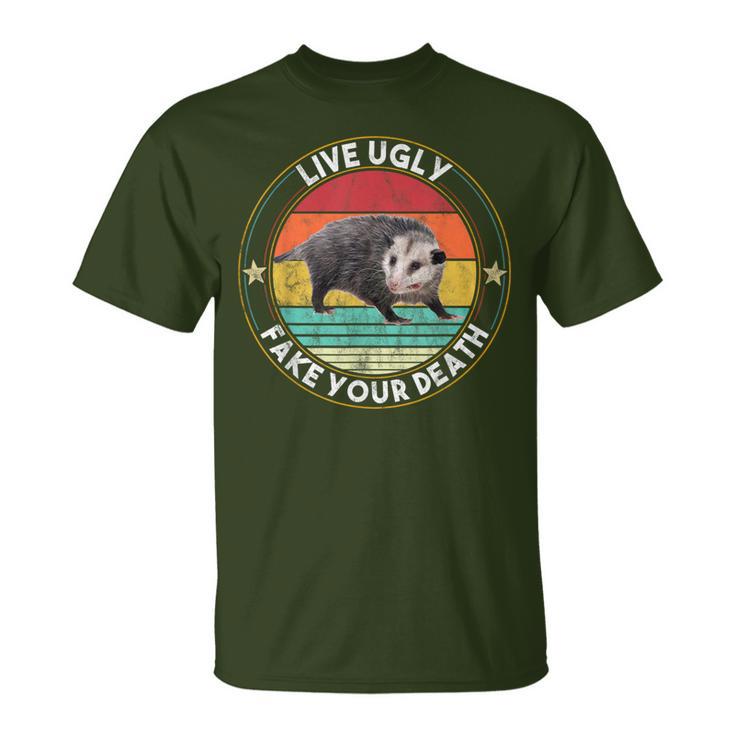 Vintage Live Ugly Fake Your Death Possum T-Shirt