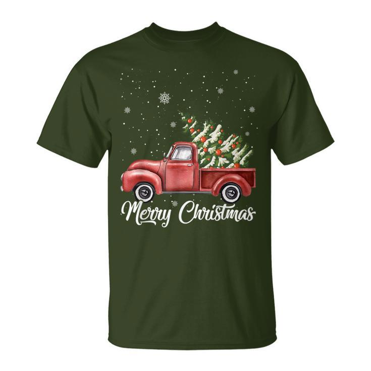 Vintage Wagon Christmas Tree On Car Xmas Vacation T-Shirt