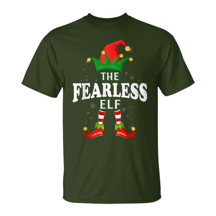 Xmas Fearless Elf Family Matching Christmas Pajama T-Shirt