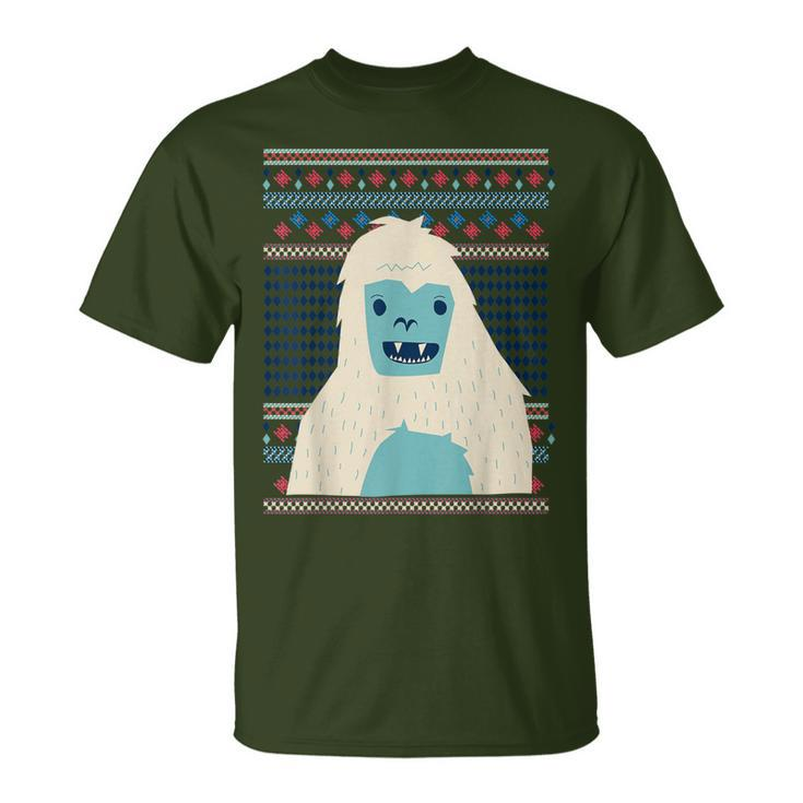 Yeti Monster Bigfoot Sasquatch Snow-Beast Ugly Christmas Fun T-Shirt