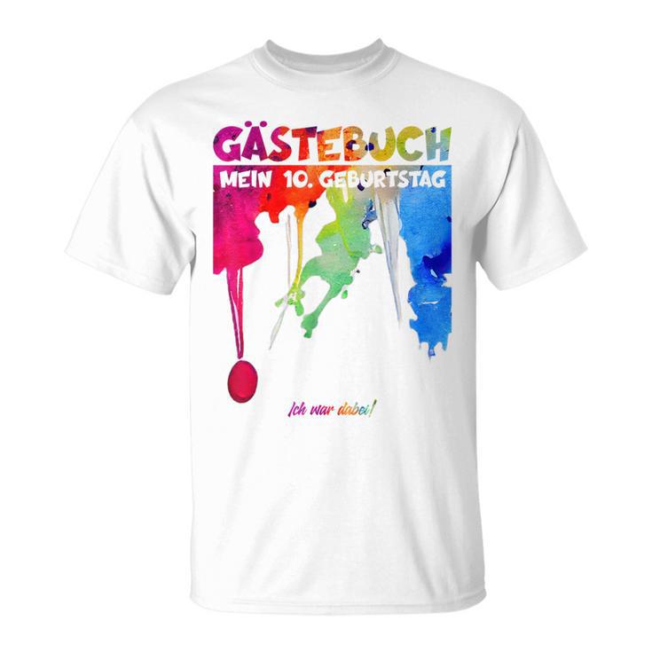 10 Jahre Guestlist 10Th Geburtstag Guest Book T-Shirt