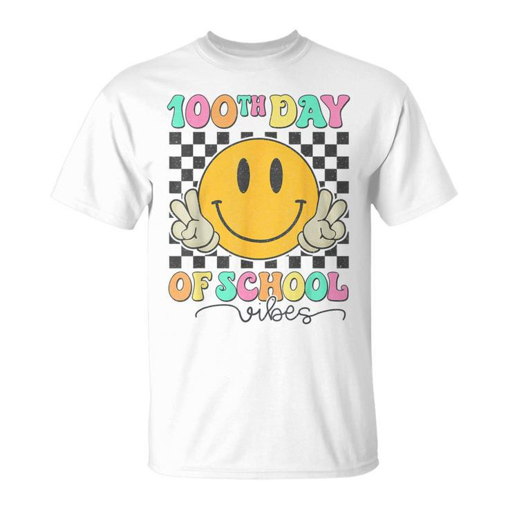 100Th Day Of School Vibes Cute Smile Face 100 Days Of School T-Shirt