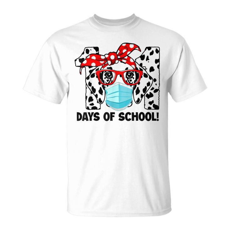 101 Days Of School Dalmatian Dog Face Mask 100Th Day School T-Shirt