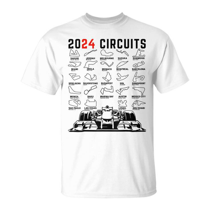2024 Schedule Formula Racing Formula Fan Car Black T-Shirt