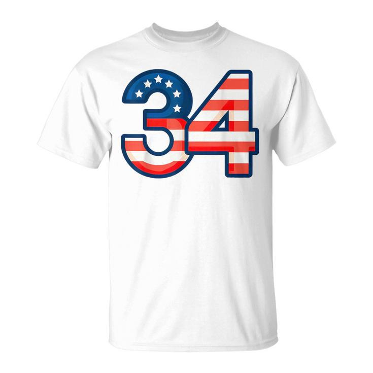 34 Guilty Trial Judge Usa Flag T-Shirt