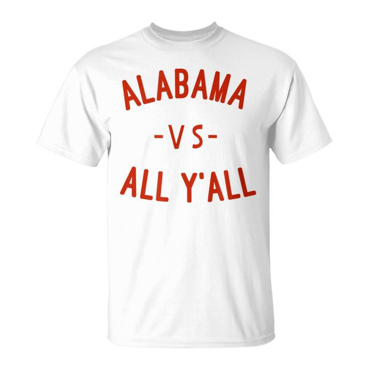 Alabama Vs All Yall With Crimson Letters T T-Shirt