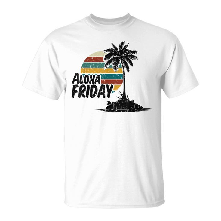 Aloha Friday Hawaiian Retro Sunset Summer Vintage T-Shirt