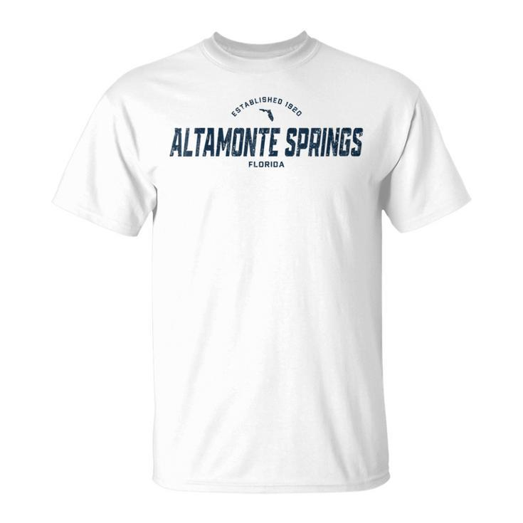Altamonte Springs Florida Fl Vintage Athletic Navy Sports Lo T-Shirt