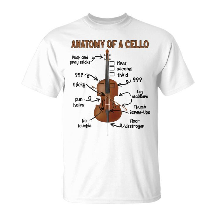 Anatomy Of A Cello Cellist Cello Lover Cello Player T-Shirt