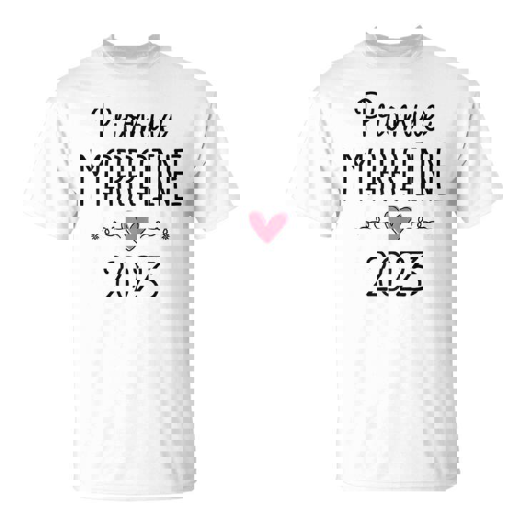 Annonce Pour Être Future Marraine Bébé Promue Marraine 2023 T-Shirt
