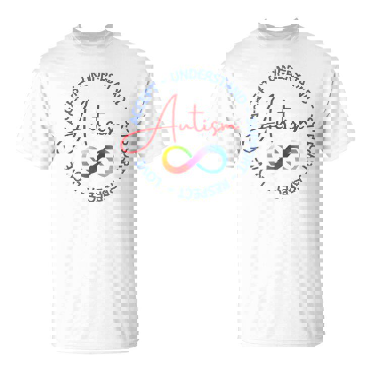 Autismo Aceptar Entender Apoyo Respeto Amor Neurodiversidad Camiseta unisex