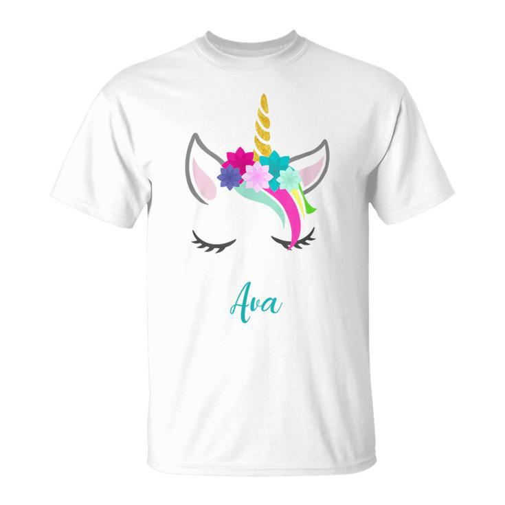Ava Name Personalised Unicorn T-Shirt