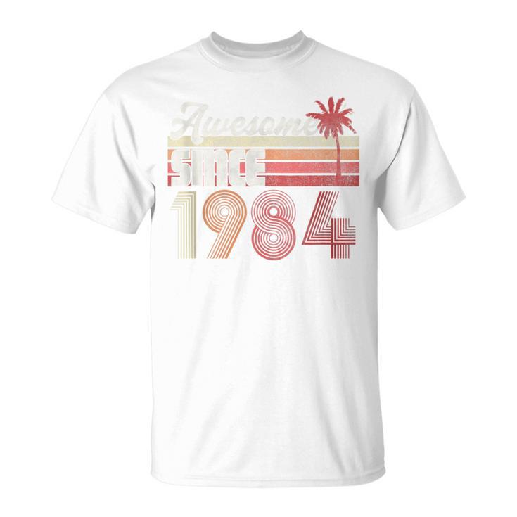 Awesome Since 1984 38Th Birthday Retro Vintage T-Shirt