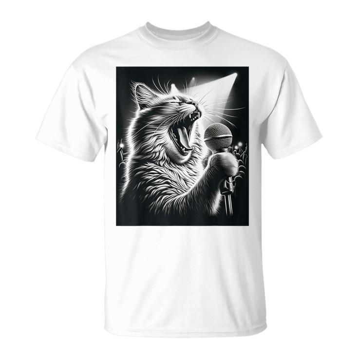 Band Musician Vocalist Singer Cat Singing T-Shirt