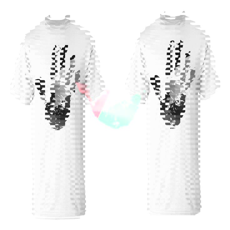 Bandera Palestina En Una Impresión A Mano Palestina Gratis Camiseta unisex