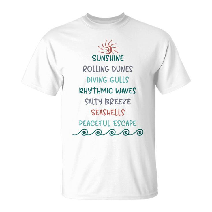 Beach Sights And Sounds Of Coastal Living T-Shirt