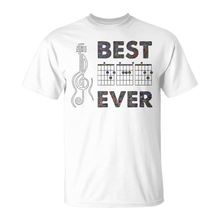 Best Dad Ever Electric Guitar Chords Fathers Day T-Shirt